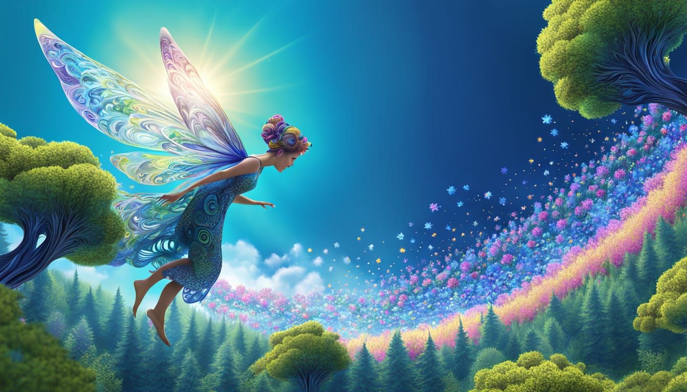 Dramatic splash art. A celestial dancer with flowing, star-patterned robes twirls amidst a swirling nebula. Her movements create trails of s...