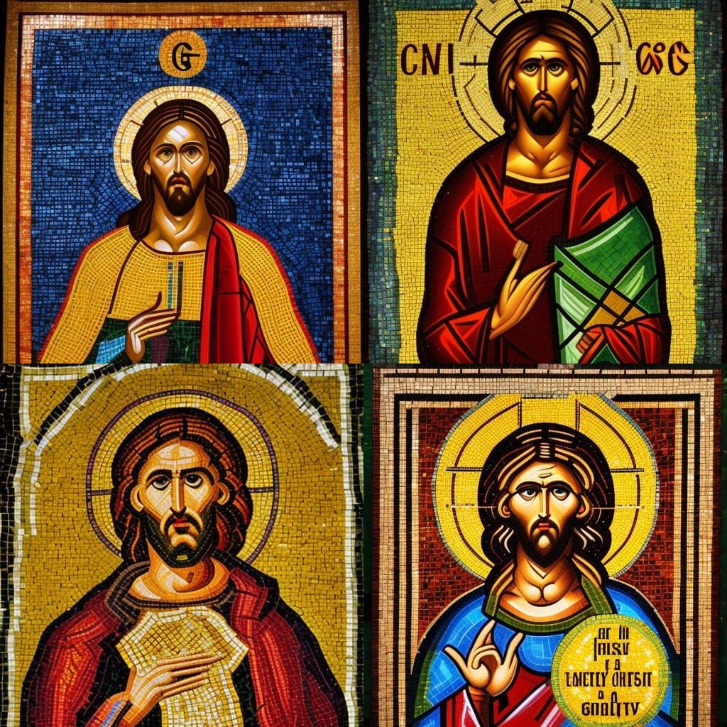 A mosaic of Christ in Glory - AI Generated Artwork - NightCafe Creator