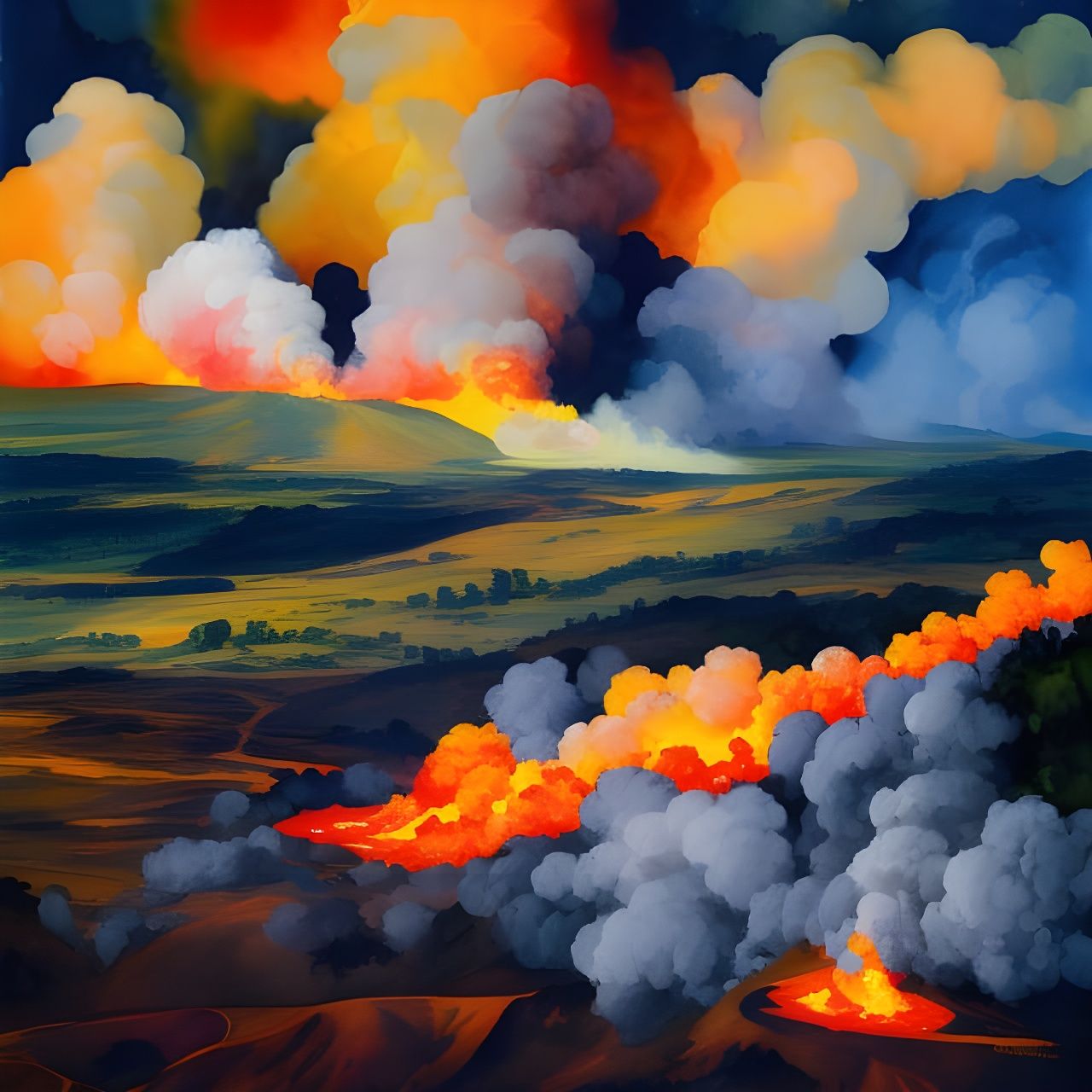 Mauna Loa Erupting AI Generated Artwork NightCafe Creator