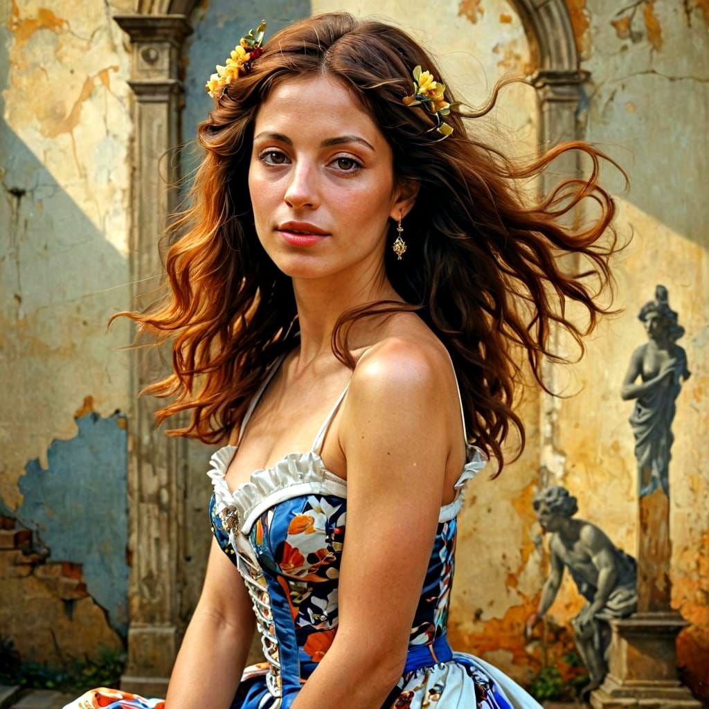 Breathtaking Surrealistic Portrait of Italian Renaissance La...