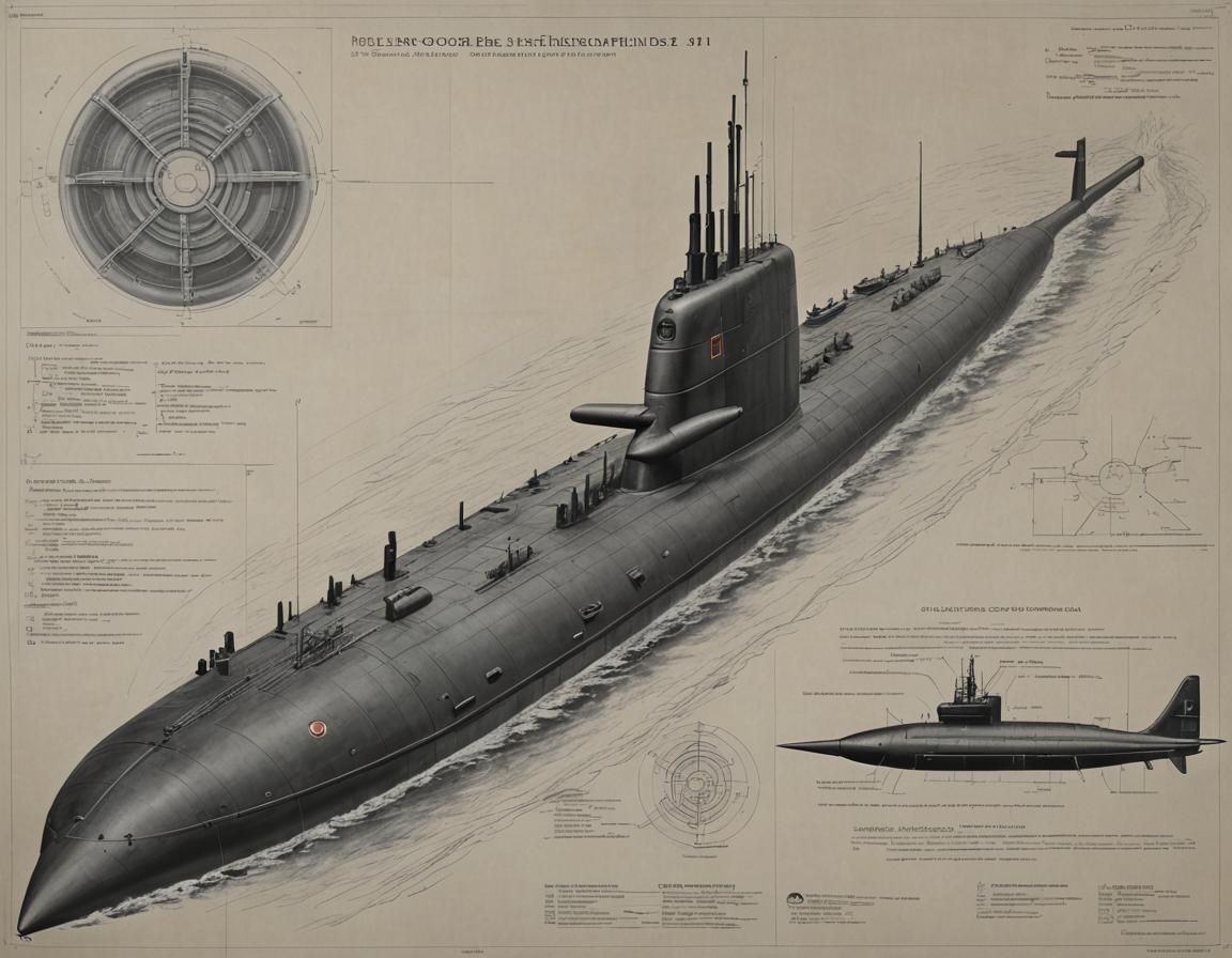 Russian Red October nuclear submarine, specification notes, ...