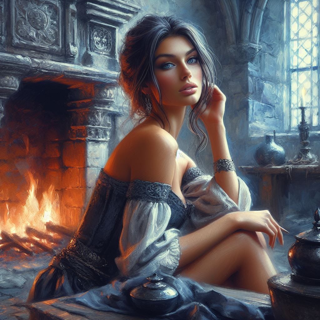 D3 Brunette in the Castle