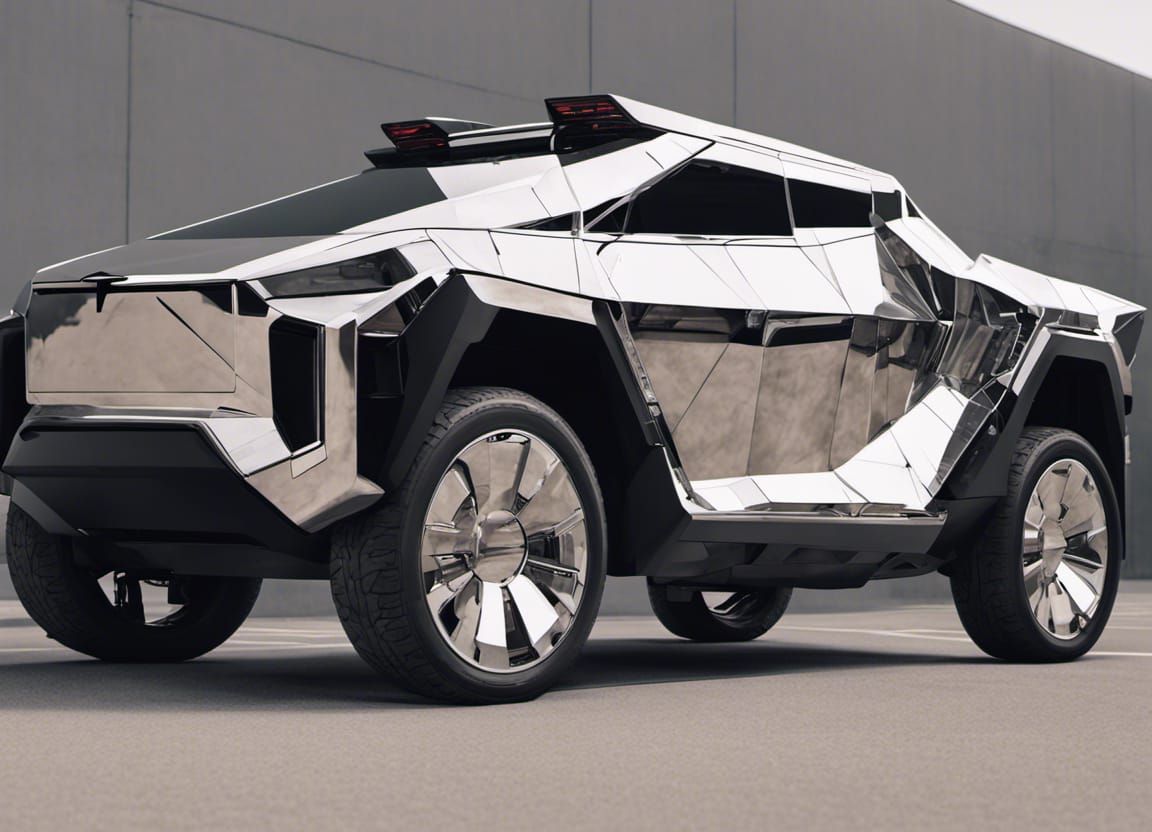 digital imagery photograph of a 2025 Tesla Cybertruck as a Transformer ...