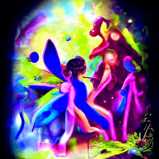 Grafftti mural style painting of fairies