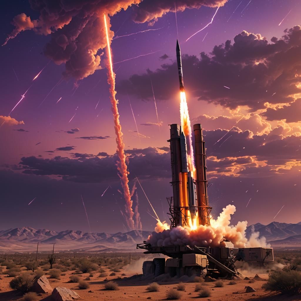 Iron Dome Intercepts Missile: Vibrant Digital Art