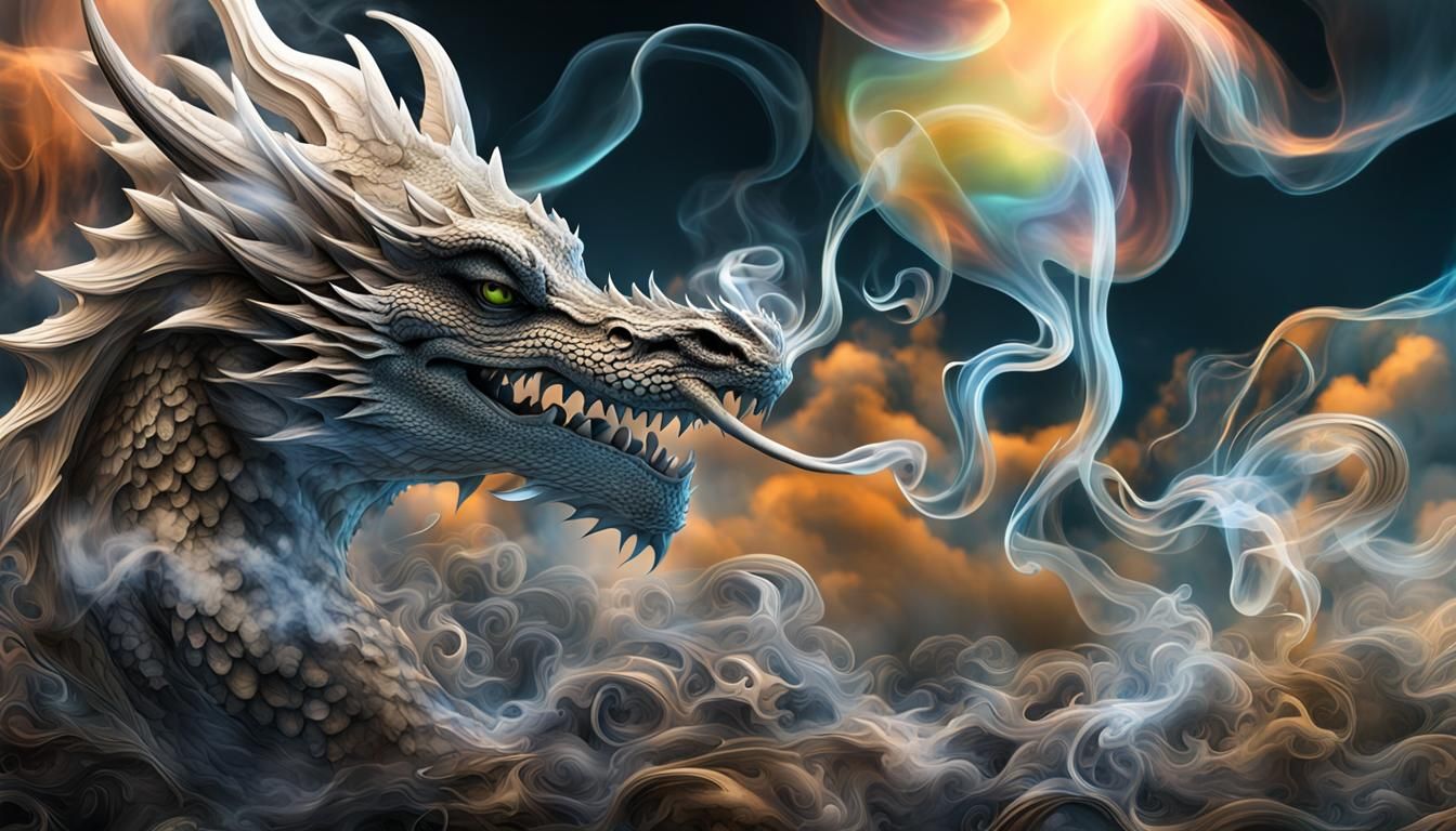 Smoking Dragon - AI Generated Artwork - NightCafe Creator