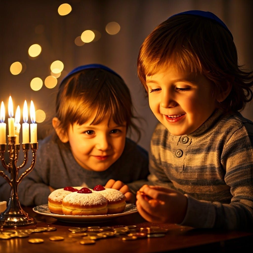 Warm Golden Light Captures Joyful Jewish Children