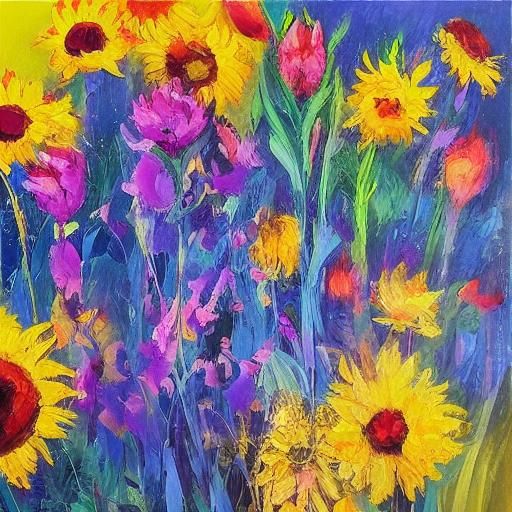 Taylor Swift in Bloom: Neo-Impressionist Floral Elegance