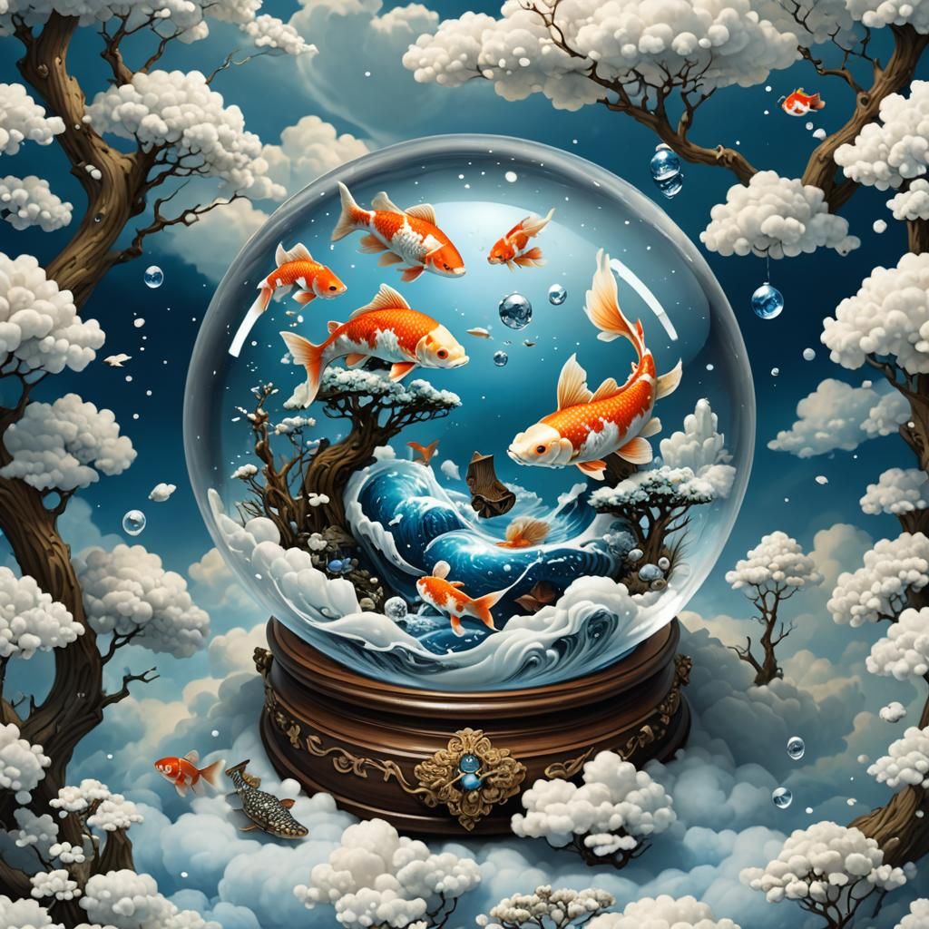 Koi Snow Globe  by @Chief_Runs-with-scissors
