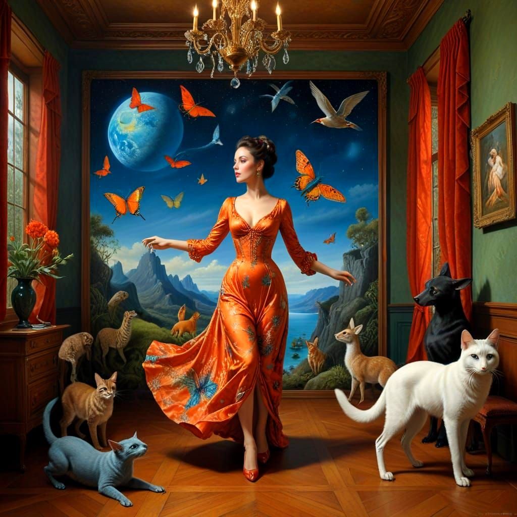 Ethereal Lady in Whimsical Wonderland