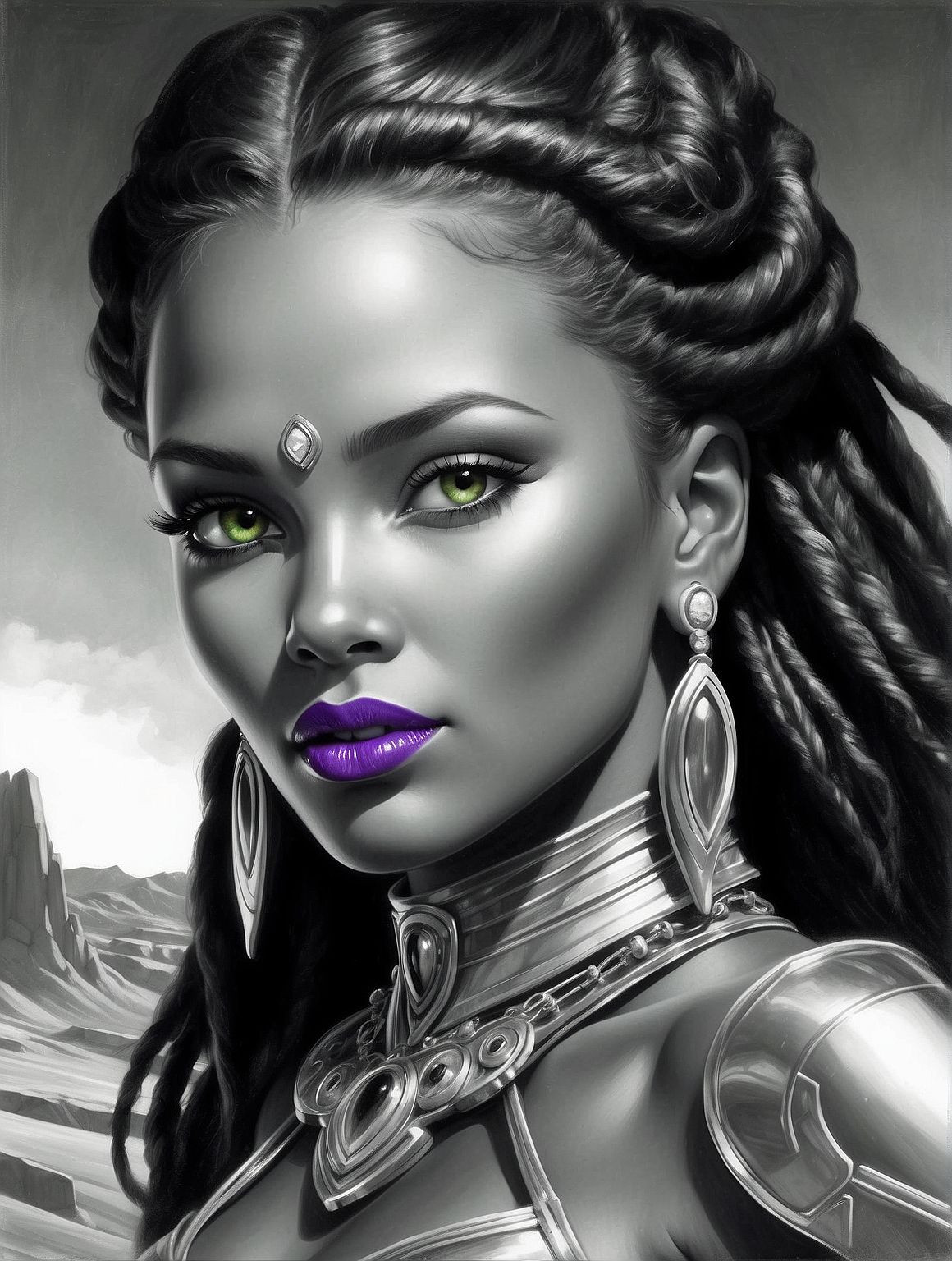 Black and white portrait of African woman