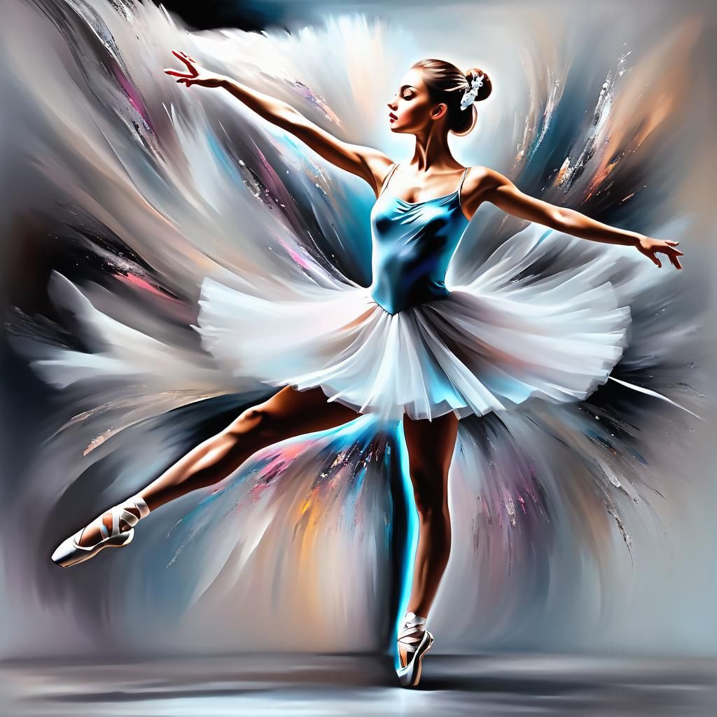 Mesmerized movements dance of a ballerina ballet. Modern artwork   by @Marv