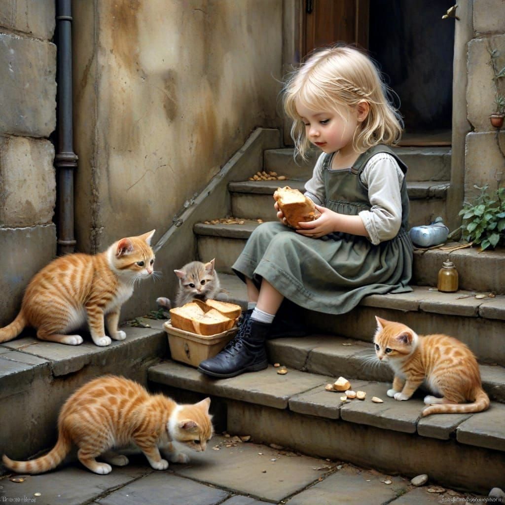 Kindness on the steps  by @Megan 