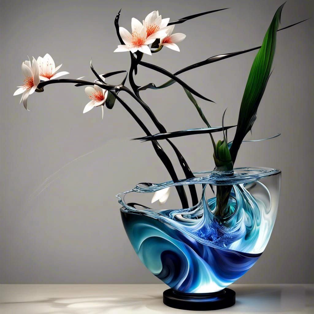 Dynamic Water Vase Ikebana