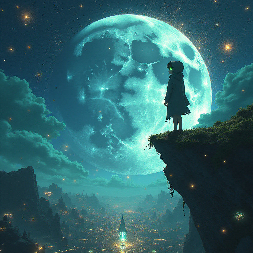 Psychedelic Color War in Dreamlike Art Nouveau Scene