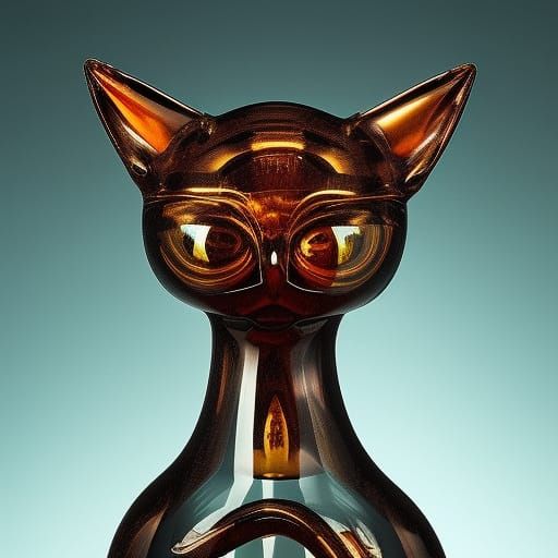 Create and invent, alien cat!.. 
Glass sculpture by Jan van ...