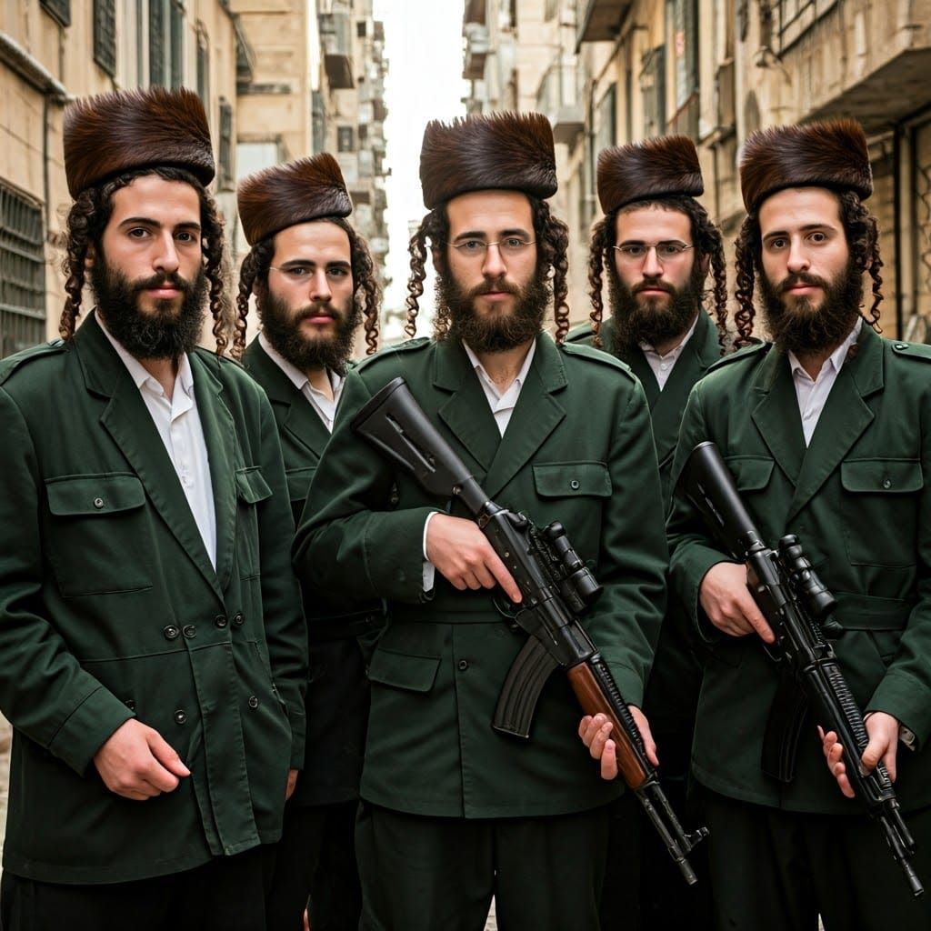 Men in Military Uniforms with Textured Shadows