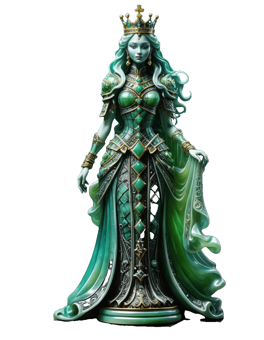 Jade Queen Chess Piece  by @Eleria
