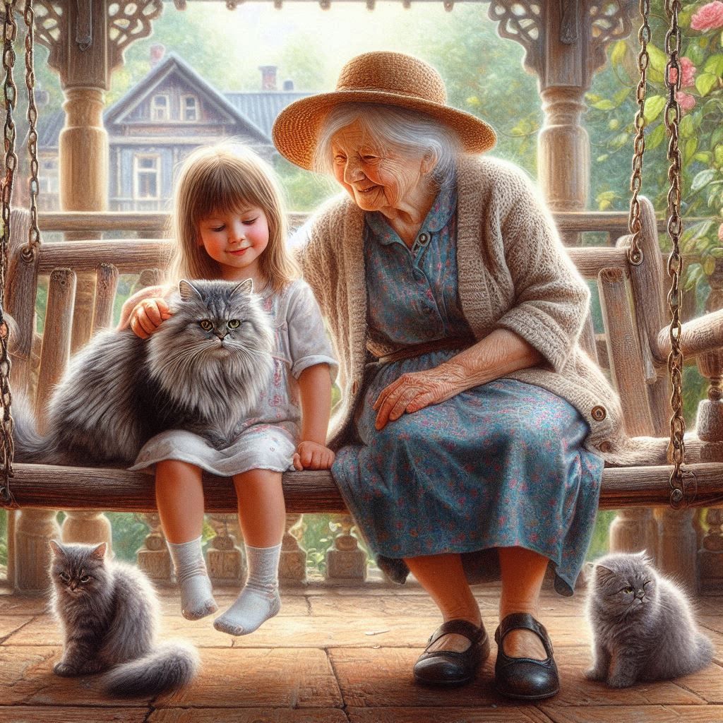 grandma and granddaughter.