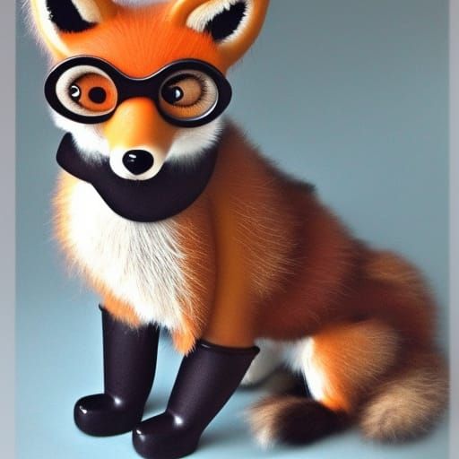 Fox wearing glasses