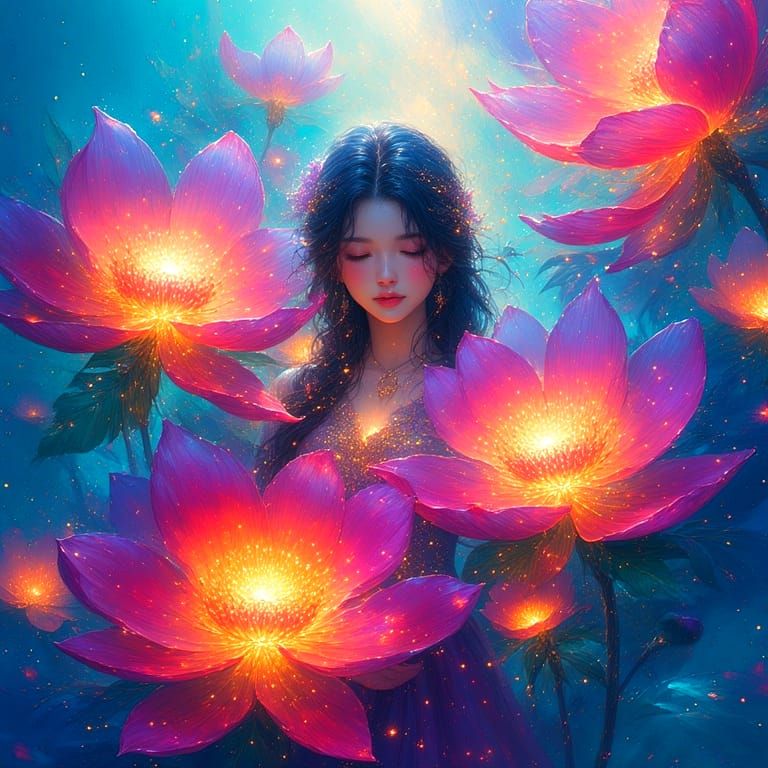 Surreal floral dreamscape