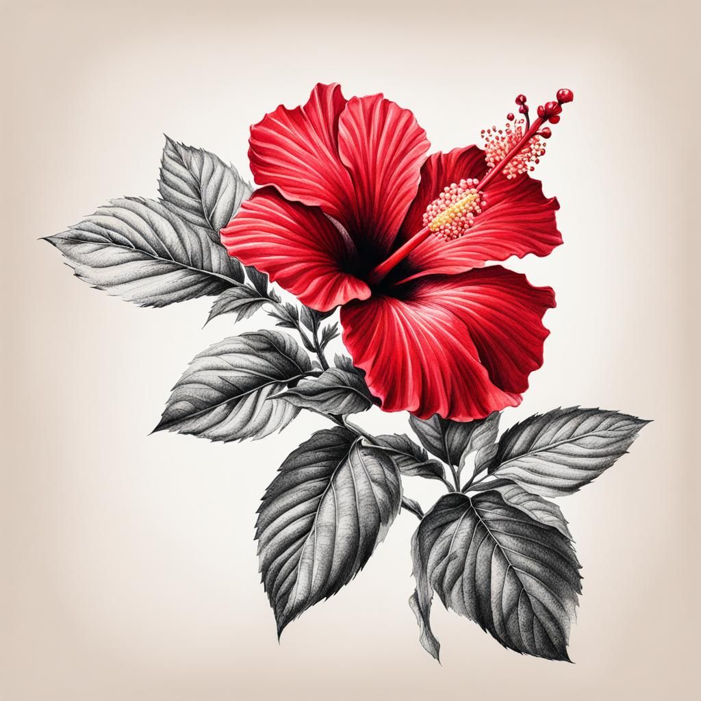 Figure 12: Illustration of Hibiscus Rosa-Sinensis, also known as China Rose  by @Andy
