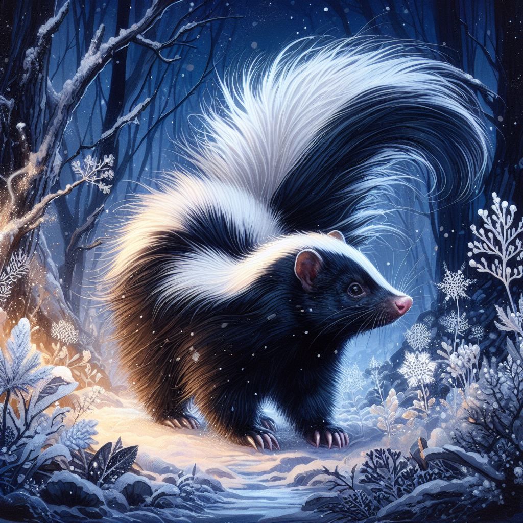 Skunk in winter