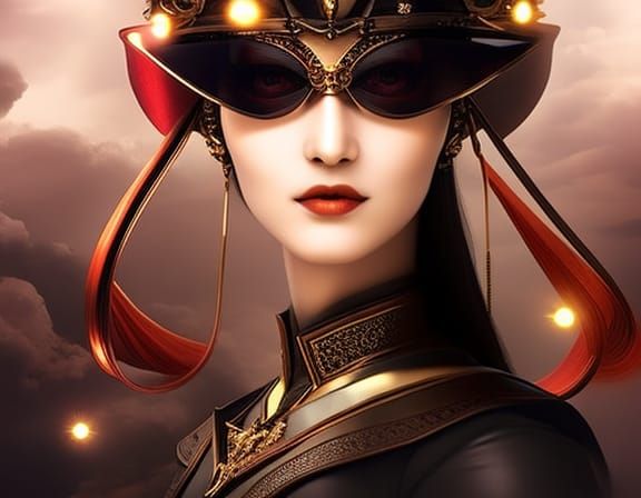 Gothic Vampire with Jeweled Glasses: Steampunk Portrait