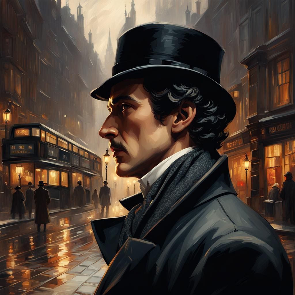 Sherlock Homes contemplating the mystery - AI Generated Artwork ...