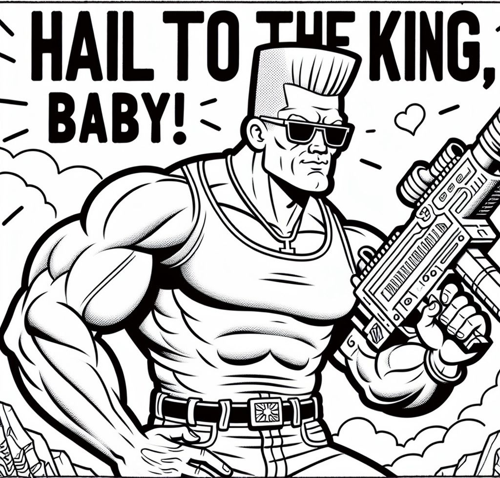 Duke Nukem Coloring Book Page