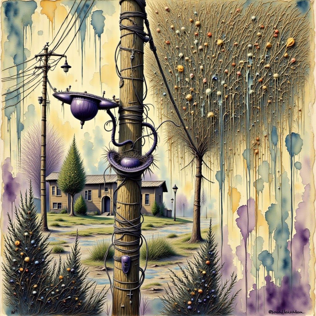 Ordinary Utility Pole in Soft Light