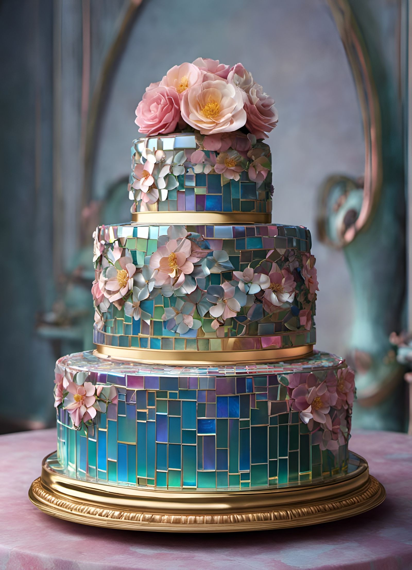 Mosaic Wedding Cake  by @Klaorman