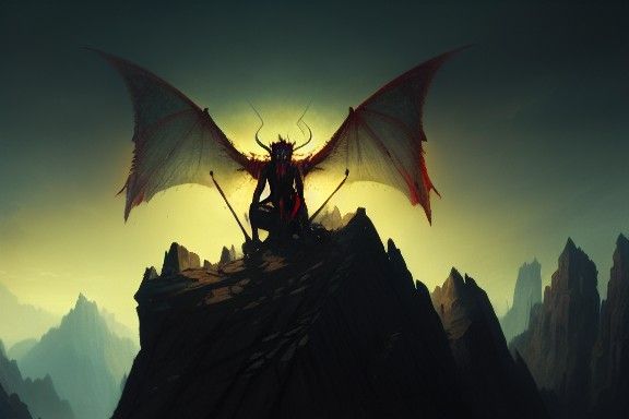 Demon on top of a mountain a masterpiece, 8k resolution, dar...