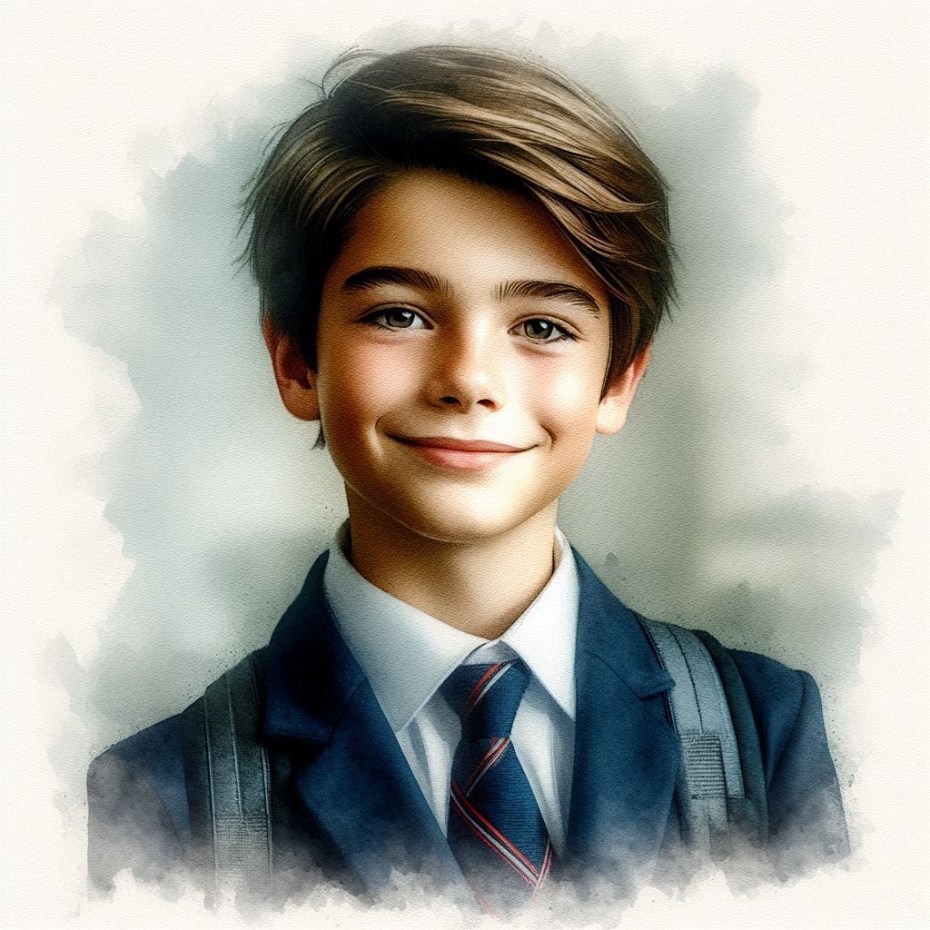 Portrait of a French schoolboy - Léon