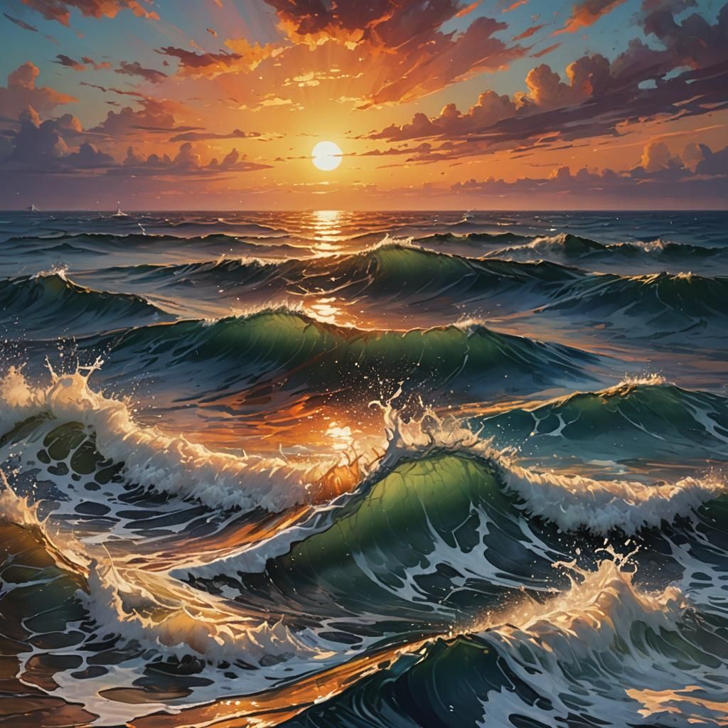 Sunset sea  by @Honey