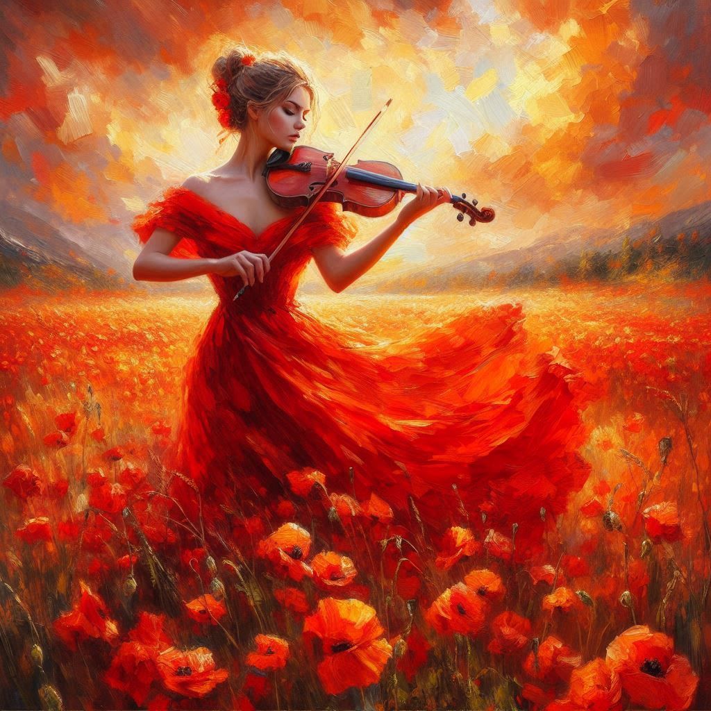 A moment of passionate musical expression in a vibrant natur...