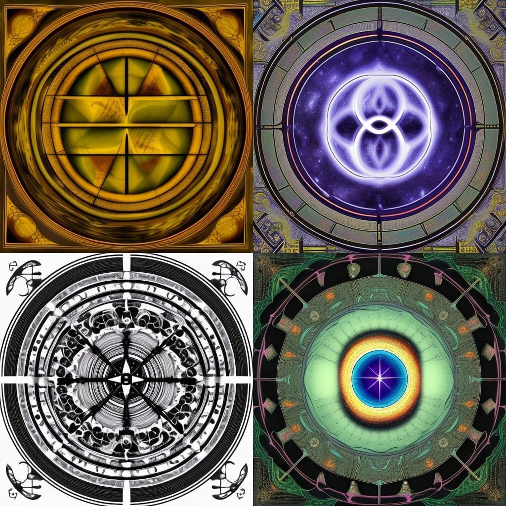 Detailed Alchemical Diagram of Yin Yang Symbol - AI Art