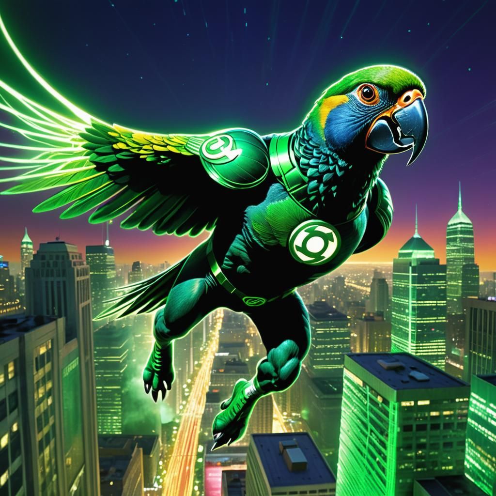 Green Parrot Lantern