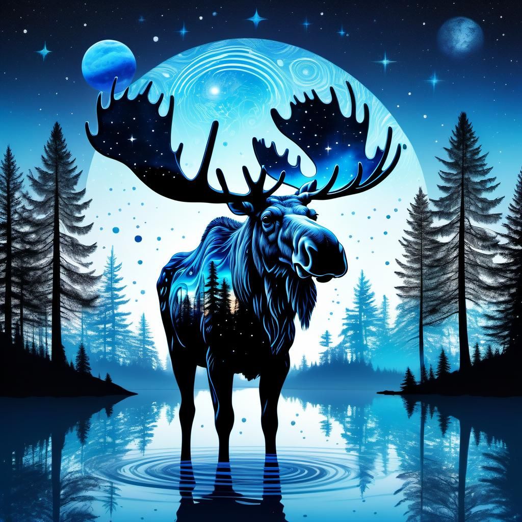 Moose at twilight  by @Human Deliciousness