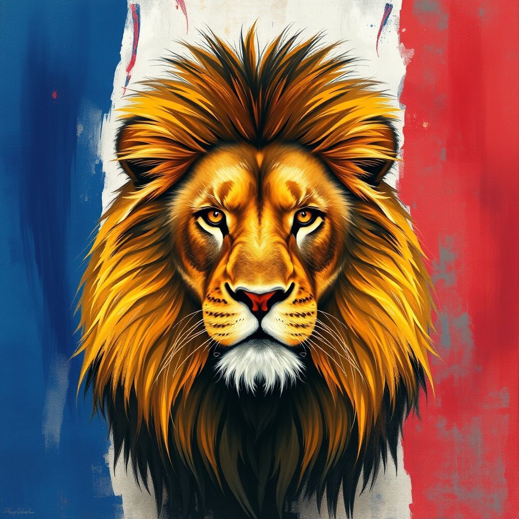 A majestic lion's face