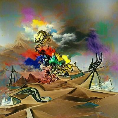 Colors of Chaos, in the style of Salvador Dali