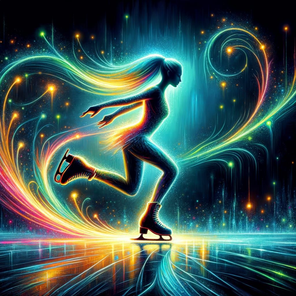 Figure Ice Skating Art Poster  by @Nixick