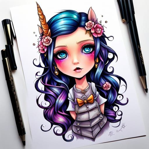 Unicorn Anime Girl Drawing — Steemit