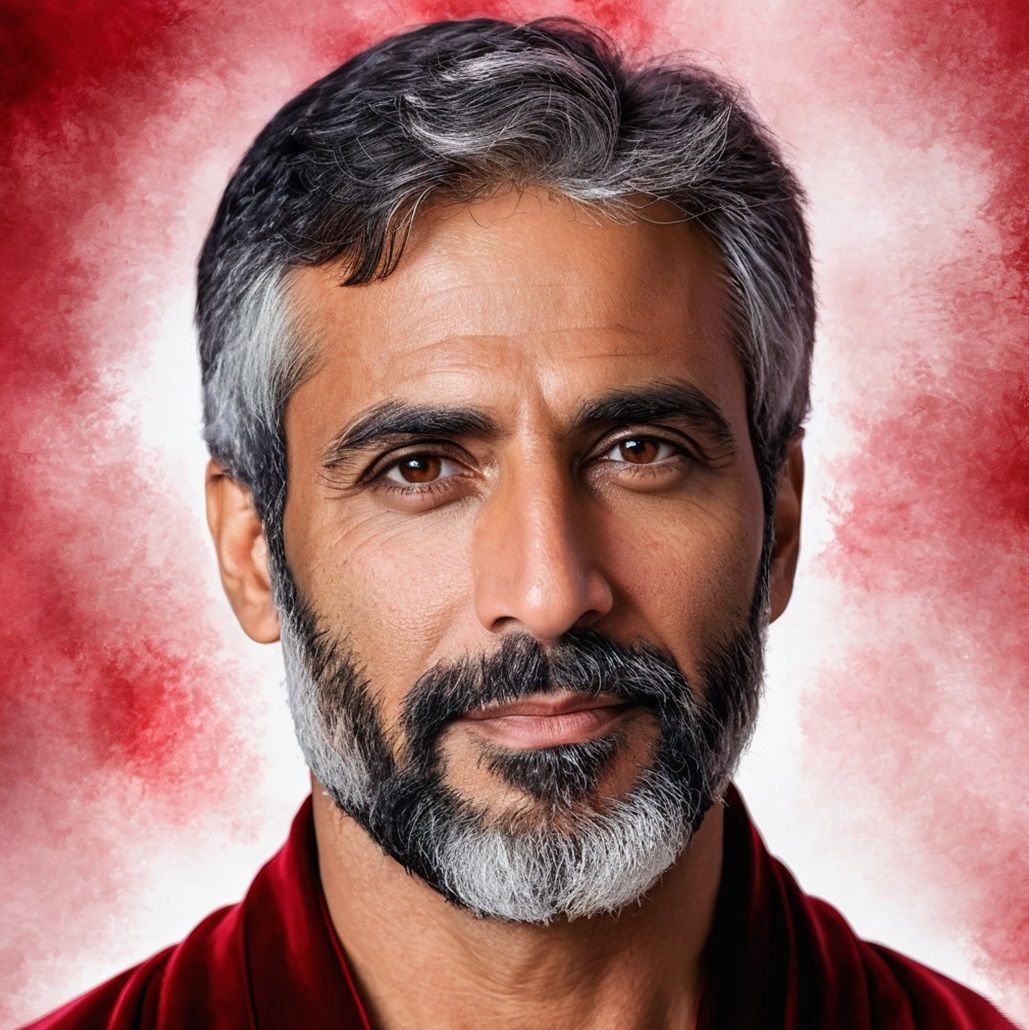 A handsome silver-bearded daddy