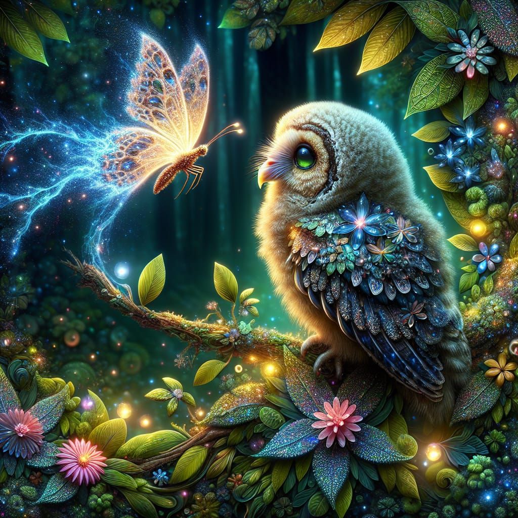 An Owl's Magical Butterfly  by @Rosie