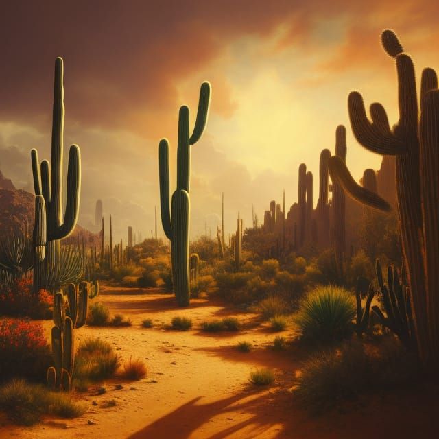 Death Valley cacti - AI Generated Artwork - NightCafe Creator