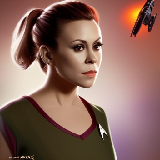 alyssa milano in star trek - AI Generated Artwork - NightCafe Creator