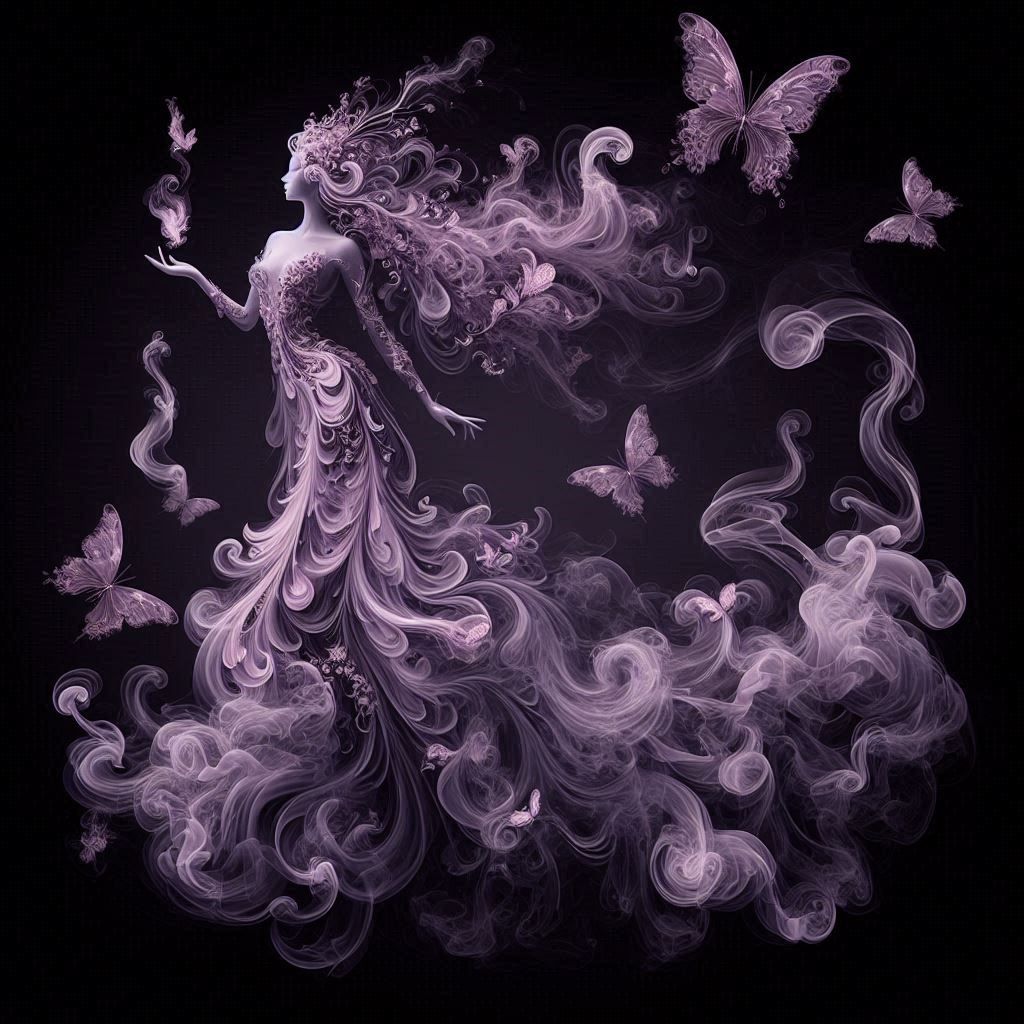 lilac smokey woman.