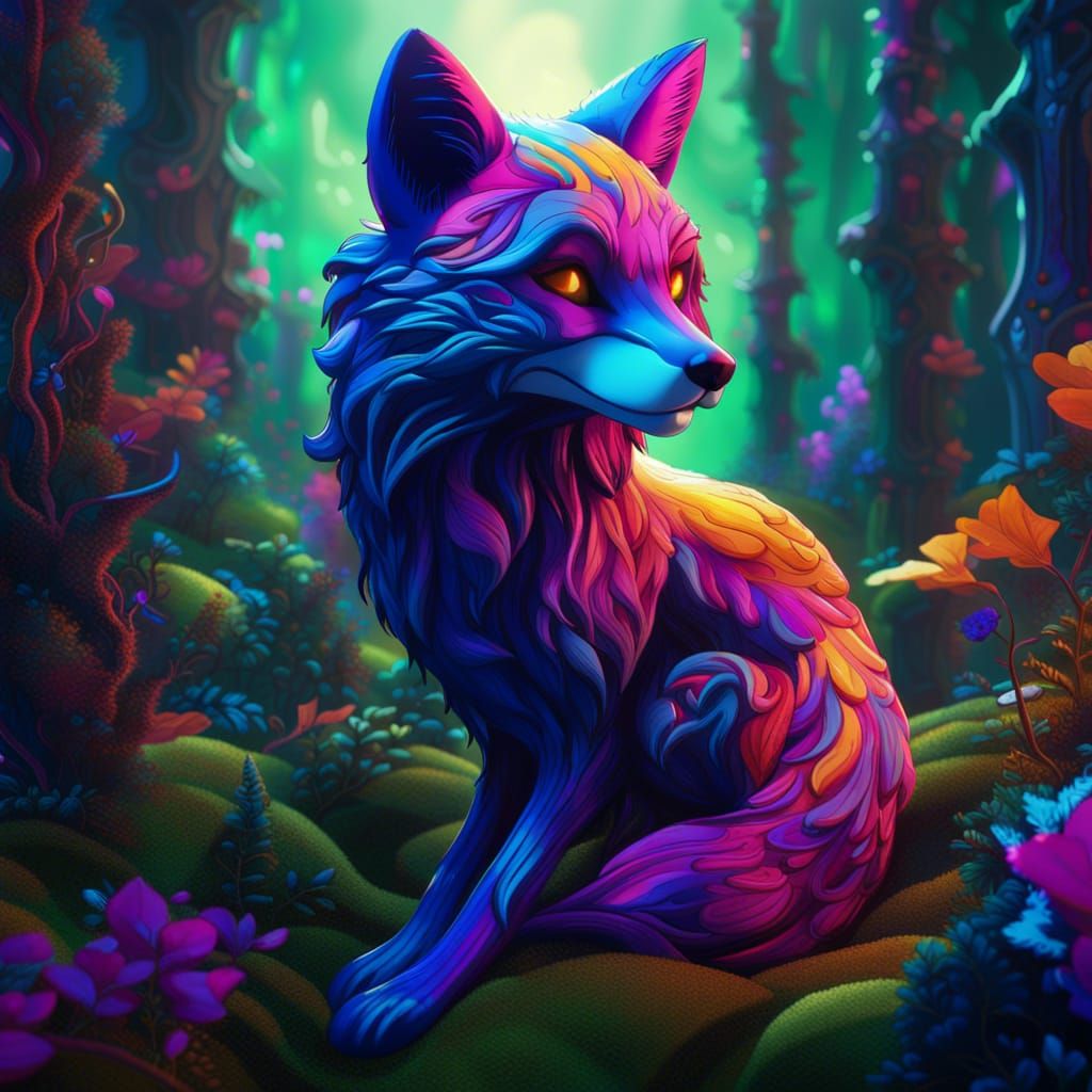 A very mysterious fox in the forest - AI Generated Artwork - NightCafe ...