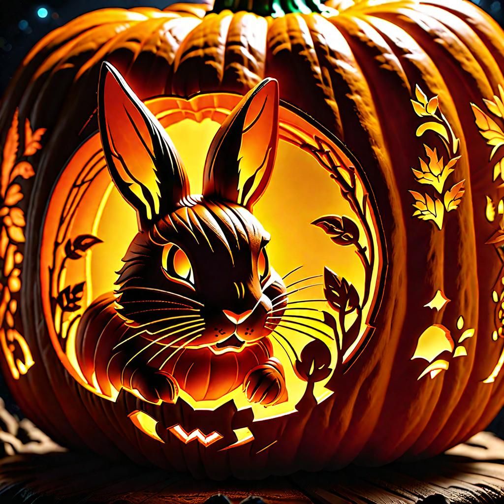 Rabbit jack-o'-lantern (Mysterious XL v4)  by @Mak